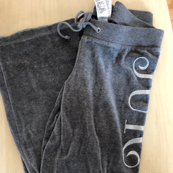 Gray Juicy Couture Bootcut Velvet Track Pants - Picture 1 of 4